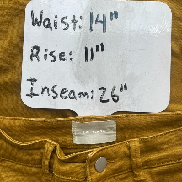 Everlane Cropped Slim Jeans Regular Straight Gold Brass Wash Denim Size 6 - Picture 8 of 9